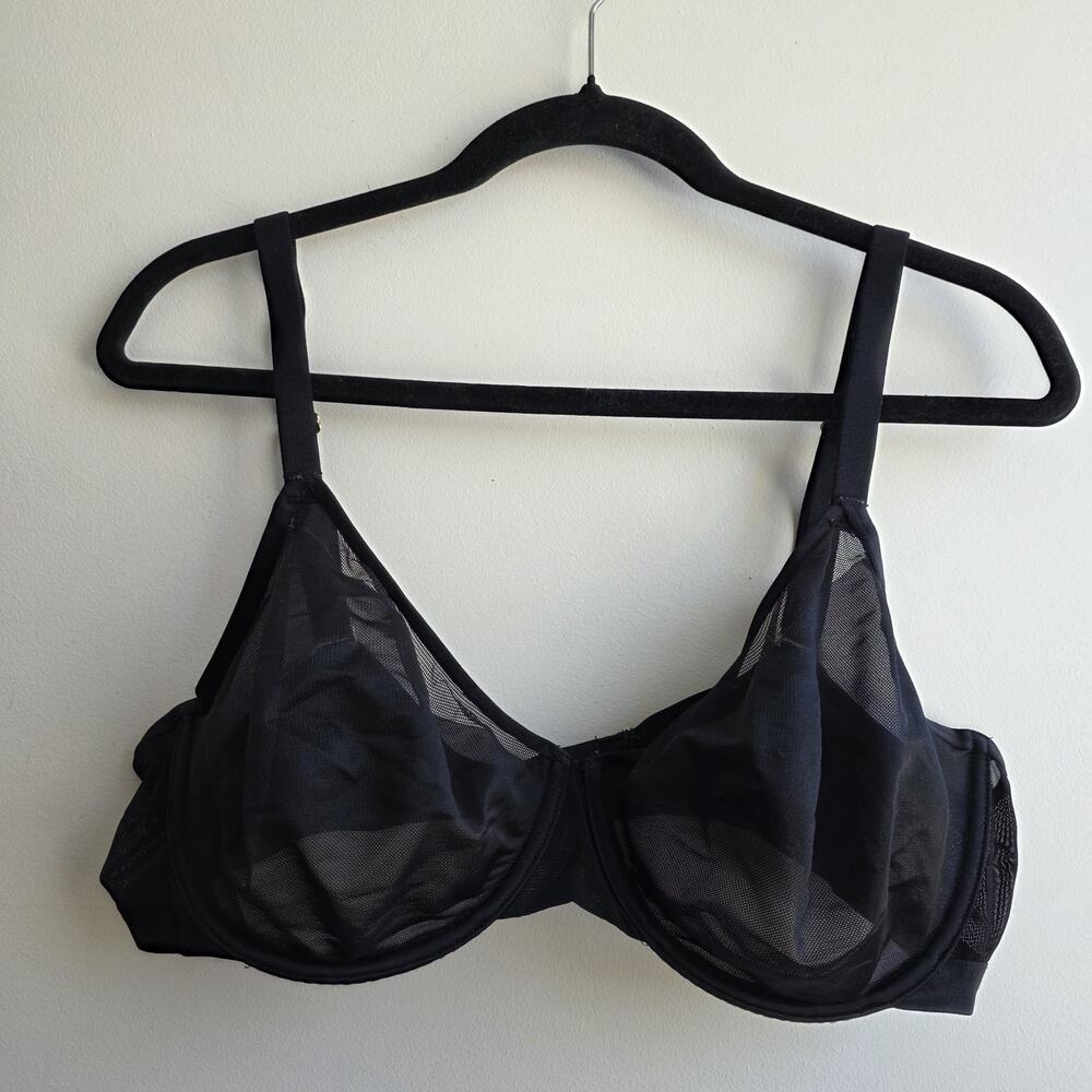 Soma‎ Bra Unbelievable Lift Perfect Coverage 38DD Unlined Underwire Black Mesh